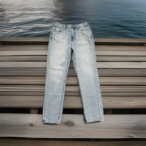 Madewell Perfect Summer Jeans 26 (26x26.5) Blue Distressed Cotton Denim Womens